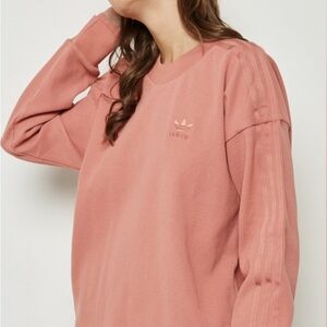 adidas Essential Sweatshirt Waffle Knit Orange Size Small Crew Neck‎